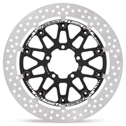 Moto-Master HALO series T-Floater brake rotor - Black,  Silver,  Stainless Steel - Two Piece (Floating) - 116136