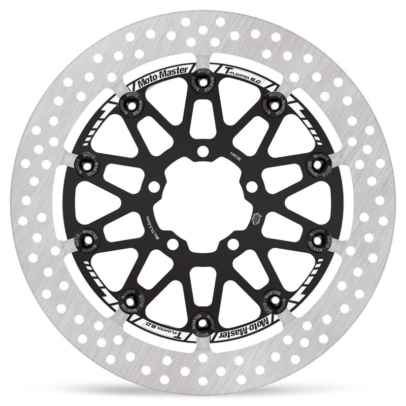 Moto-Master HALO series T-Floater brake rotor - Black,  Silver,  Stainless Steel - Two Piece (Floating) - 116136