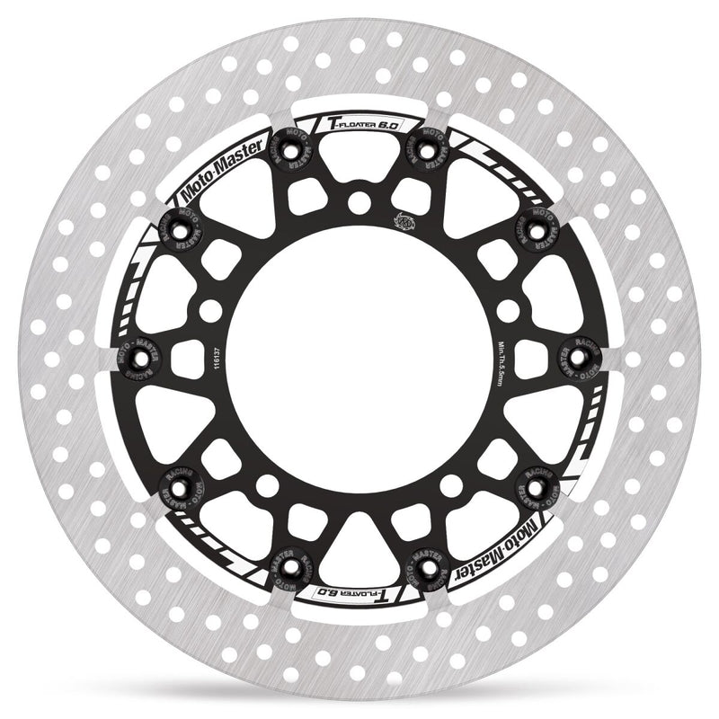 Moto-Master HALO series T-Floater brake rotor - Black,  Silver,  Stainless Steel - Two Piece (Floating) - 116137