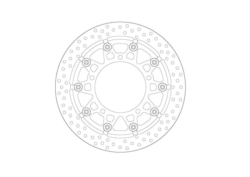 Moto-Master HALO series T-Floater brake rotor - Black,  Silver,  Stainless Steel - Two Piece (Floating) - 116137