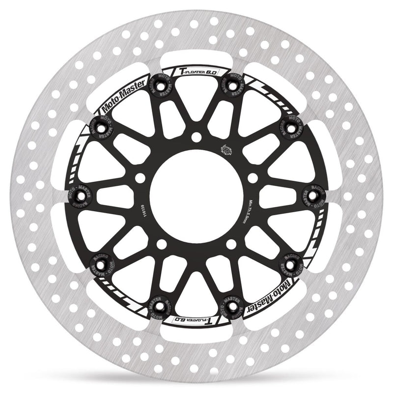 Moto-Master HALO series T-Floater brake rotor - Black,  Silver,  Stainless Steel - Two Piece (Floating) - 116139