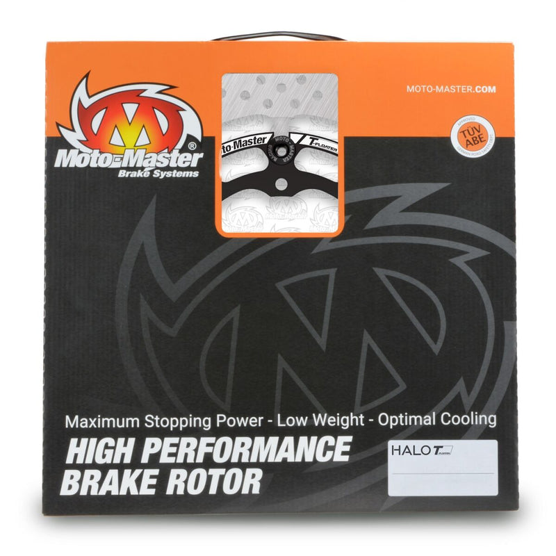 Moto-Master HALO series T-Floater brake rotor - Black,  Silver,  Stainless Steel - Two Piece (Floating) - 116139
