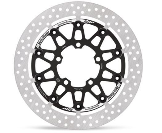 Moto-Master HALO series T-Floater brake rotor - Black,  Silver - Two Piece (Floating) - 116140