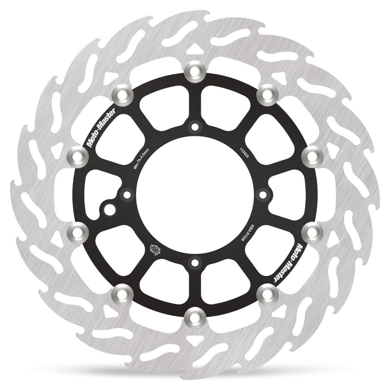 Moto-Master Flame Series Floating Rotor - Black,  Silver - Two Piece (Floating) - 112425