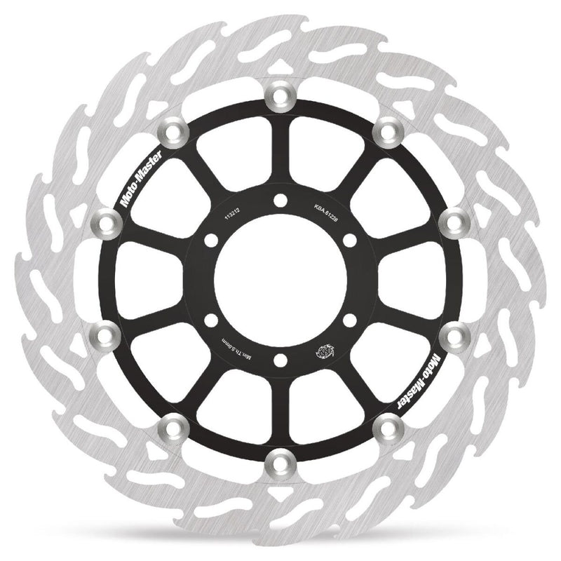 Moto-Master FLAME Floating Alu Brake Disc - Black,  Silver - Two Piece (Floating) - 113212