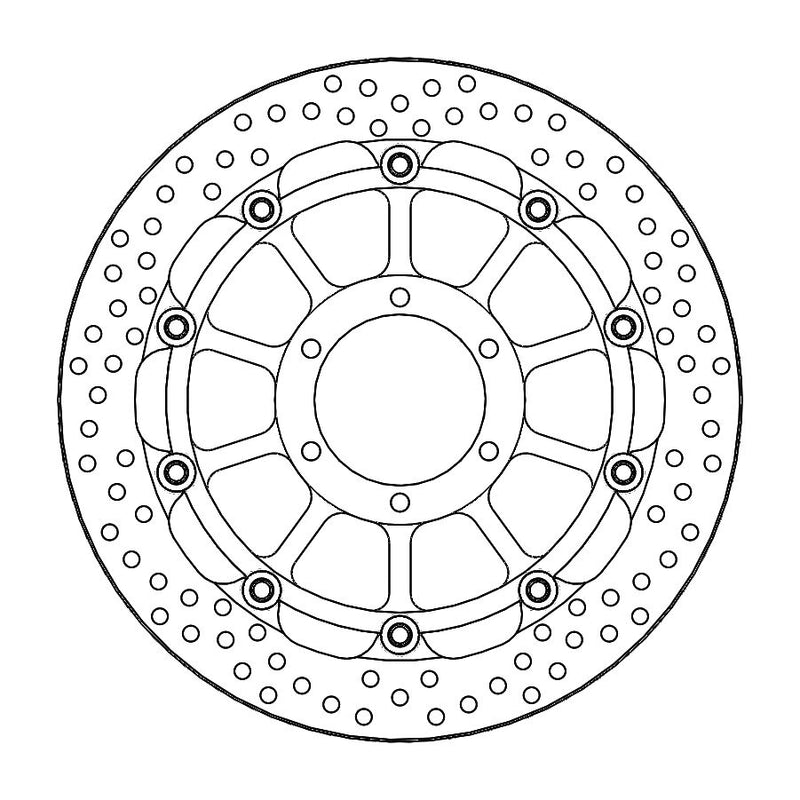 Moto-Master Halo Series Floating Racing Rotor - Black,  Silver - Two Piece (Floating) - 113214