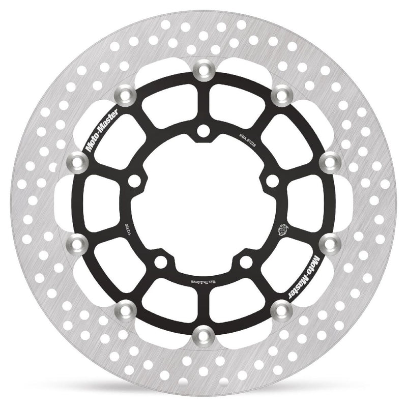 Moto-Master Halo Series Floating Rotor - Black,  Silver - Two Piece (Floating) - 112390