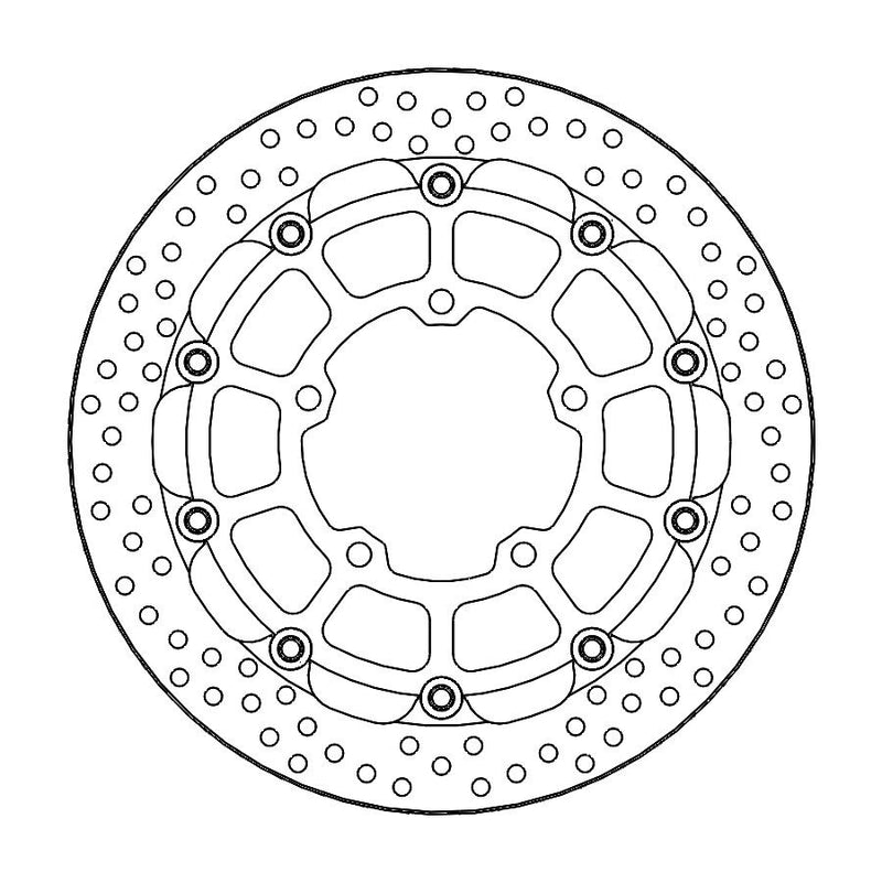 Moto-Master Halo Series Floating Rotor - Black,  Silver - Two Piece (Floating) - 112390