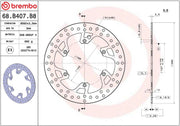 Brembo BRAKE ROTOR FIXED SERIE ORO PRIME LINE - Silver, Stainless Steel, One Piece (Fixed) - 68B407B8