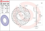 Brembo BRAKE ROTOR FIXED SERIE ORO PRIME LINE - Silver, Stainless Steel, One Piece (Fixed) - 68B407M4