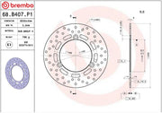 Brembo BRAKE ROTOR FIXED SERIE ORO PRIME LINE - Silver, Stainless Steel, One Piece (Fixed) - 68B407P1