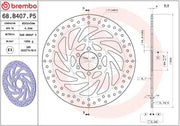 Brembo BRAKE ROTOR FIXED SERIE ORO PRIME LINE - Silver, Stainless Steel, One Piece (Fixed) - 68B407P5