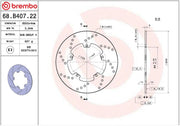 Brembo BRAKE ROTOR FIXED SERIE ORO PRIME LINE - Silver, Stainless Steel, One Piece (Fixed) - 68B40722
