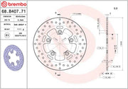Brembo BRAKE ROTOR FIXED SERIE ORO PRIME LINE - Silver, Stainless Steel, One Piece (Fixed) - 68B40771
