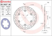Brembo BRAKE ROTOR FIXED SERIE ORO PRIME LINE - Silver, One Piece (Fixed) - 68B407A6