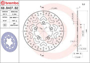 Brembo BRAKE ROTOR FIXED SERIE ORO PRIME LINE - Silver, One Piece (Fixed) - 68B407B2