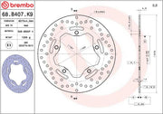 Brembo BRAKE ROTOR FIXED SERIE ORO PRIME LINE - Silver, Stainless Steel, One Piece (Fixed) - 68B407K9