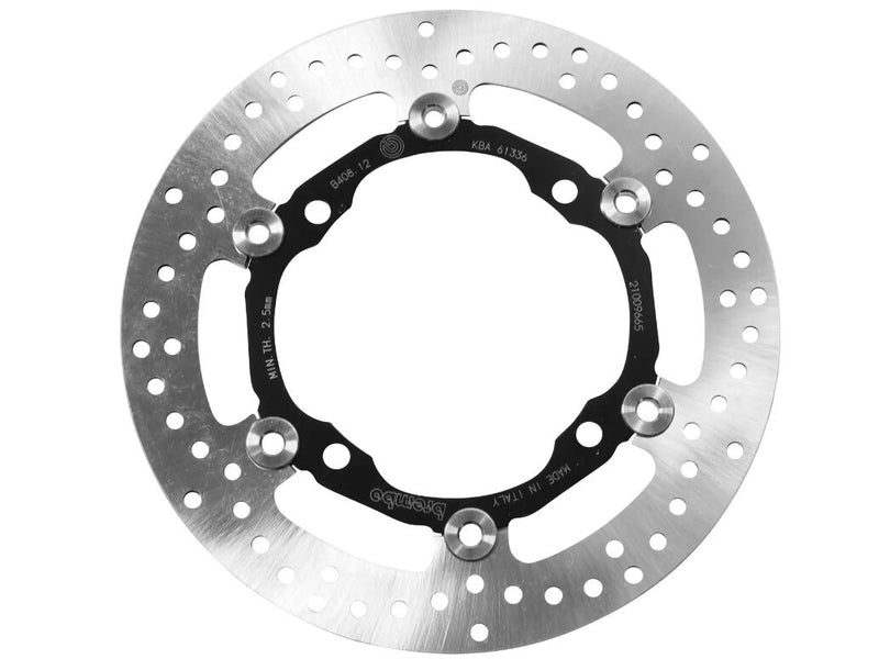 Brembo BRAKE ROTOR FLOATING SERIE ORO PRIME LINE - Black, Silver, Stainless Steel, Two Piece (Floating) - 78B40812