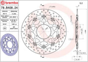 Brembo BRAKE ROTOR FLOATING SERIE ORO PRIME LINE - Black, Silver, Stainless Steel, Two Piece (Floating) - 78B40824