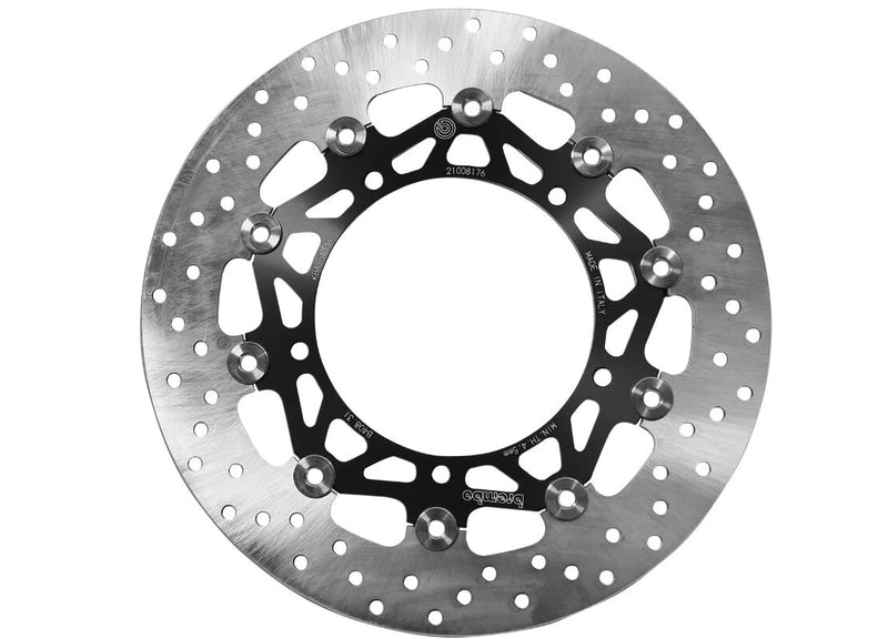 Brembo BRAKE ROTOR FLOATING SERIE ORO PRIME LINE - Black, Silver, Stainless Steel, Two Piece (Floating) - 78B40831