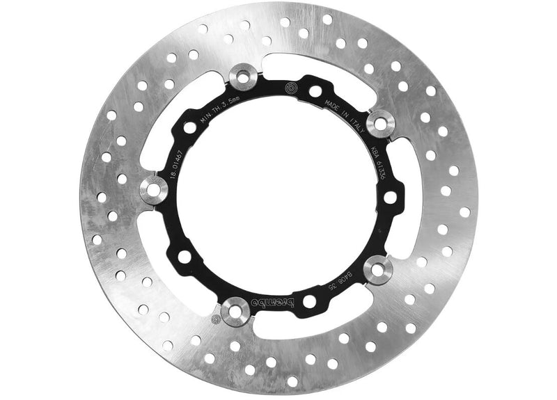Brembo BRAKE ROTOR FLOATING SERIE ORO PRIME LINE - Black, Silver, Stainless Steel, Two Piece (Floating) - 78B40835