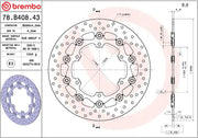 Brembo BRAKE ROTOR FLOATING SERIE ORO PRIME LINE - Black, Silver, Stainless Steel, Two Piece (Floating) - 78B40843