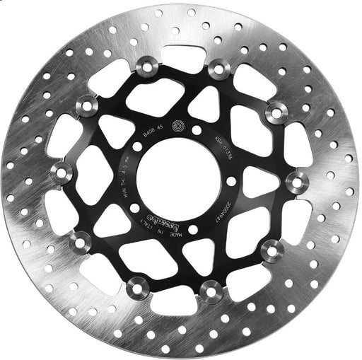 Brembo BRAKE ROTOR FLOATING SERIE ORO PRIME LINE - Black, Silver, Stainless Steel, Two Piece (Floating) - 78B40845