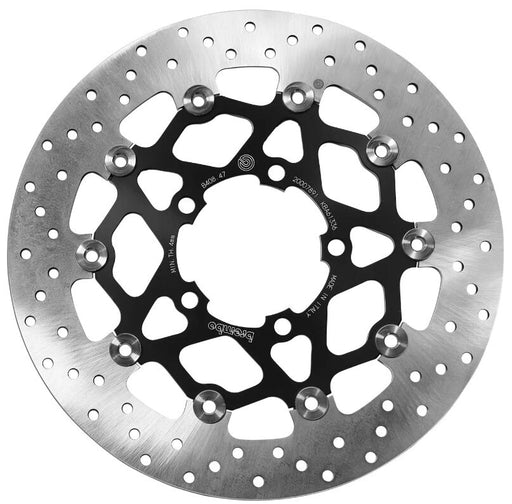 Brembo BRAKE ROTOR FLOATING SERIE ORO PRIME LINE - Black, Silver, Stainless Steel, Two Piece (Floating) - 78B40847
