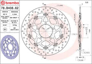 Brembo BRAKE ROTOR FLOATING SERIE ORO PRIME LINE - Black, Silver, Stainless Steel, Two Piece (Floating) - 78B40862