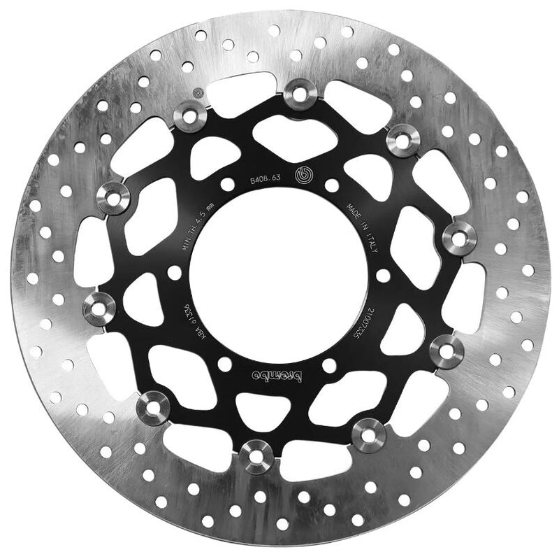 Brembo BRAKE ROTOR FLOATING SERIE ORO PRIME LINE - Black, Silver, Stainless Steel, Two Piece (Floating) - 78B40863