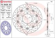 Brembo BRAKE ROTOR FLOATING SERIE ORO PRIME LINE - Black, Silver, Stainless Steel, Two Piece (Floating) - 78B40863