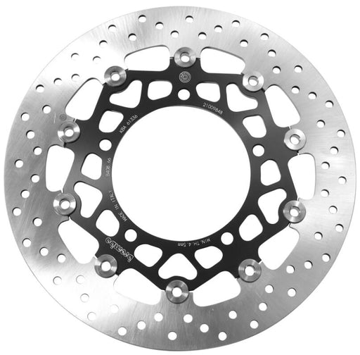 Brembo BRAKE ROTOR FLOATING SERIE ORO PRIME LINE - Black, Silver, Stainless Steel, Two Piece (Floating) - 78B40866