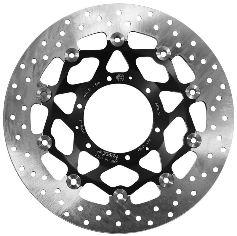 Brembo BRAKE ROTOR FLOATING SERIE ORO PRIME LINE - Black, Silver, Stainless Steel, Two Piece (Floating) - 78B40867