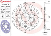 Brembo BRAKE ROTOR FLOATING SERIE ORO PRIME LINE - Black, Silver, Stainless Steel, Two Piece (Floating) - 78B40867
