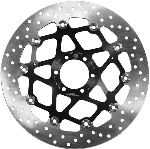 Brembo BRAKE ROTOR FLOATING SERIE ORO PRIME LINE - Black, Silver, Stainless Steel, Two Piece (Floating) - 78B40870