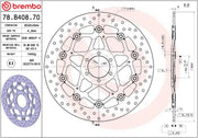 Brembo BRAKE ROTOR FLOATING SERIE ORO PRIME LINE - Black, Silver, Stainless Steel, Two Piece (Floating) - 78B40870
