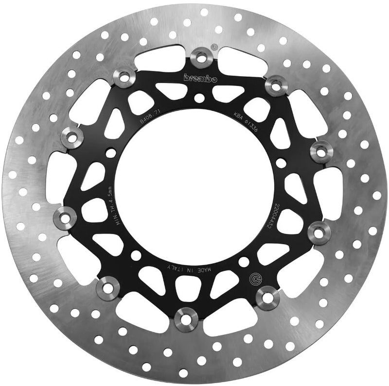 Brembo BRAKE ROTOR FLOATING SERIE ORO PRIME LINE - Black, Silver, Stainless Steel, Two Piece (Floating) - 78B40871
