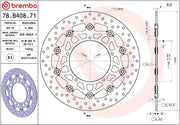 Brembo BRAKE ROTOR FLOATING SERIE ORO PRIME LINE - Black, Silver, Stainless Steel, Two Piece (Floating) - 78B40871
