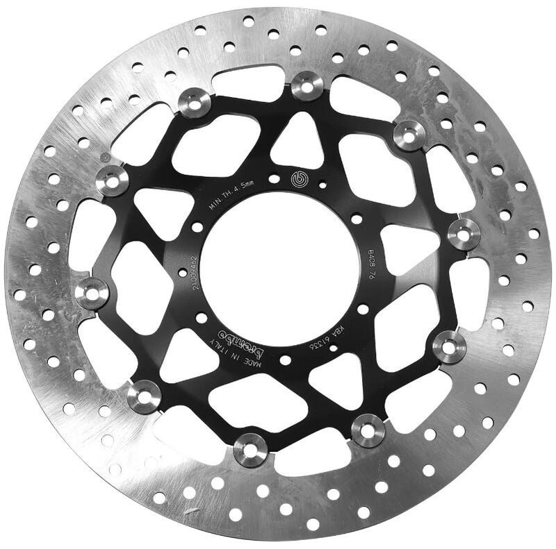 Brembo BRAKE ROTOR FLOATING SERIE ORO PRIME LINE - Black, Silver, Stainless Steel, Two Piece (Floating) - 78B40876