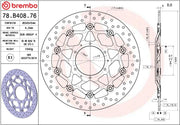 Brembo BRAKE ROTOR FLOATING SERIE ORO PRIME LINE - Black, Silver, Stainless Steel, Two Piece (Floating) - 78B40876
