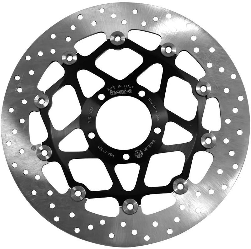 Brembo BRAKE ROTOR FLOATING SERIE ORO PRIME LINE - Black, Silver, Stainless Steel, Two Piece (Floating) - 78B40880