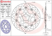 Brembo BRAKE ROTOR FLOATING SERIE ORO PRIME LINE - Black, Silver, Stainless Steel, Two Piece (Floating) - 78B40880