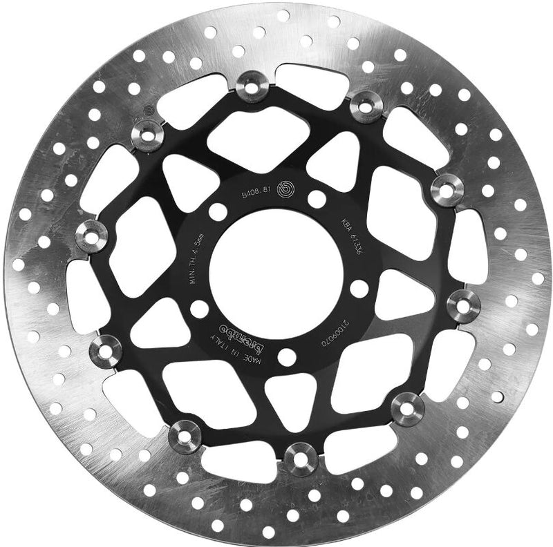 Brembo BRAKE ROTOR FLOATING SERIE ORO PRIME LINE - Black, Silver, Stainless Steel, Two Piece (Floating) - 78B40881
