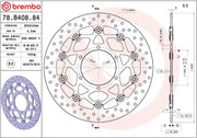 Brembo BRAKE ROTOR FLOATING SERIE ORO PRIME LINE - Black, Silver, Stainless Steel, Two Piece (Floating) - 78B40884