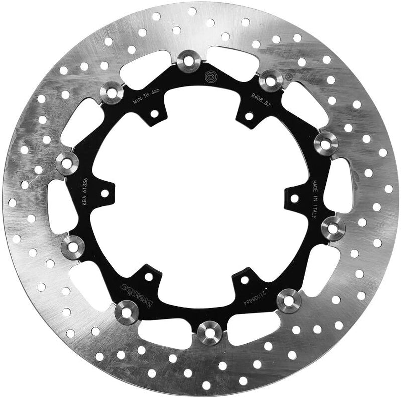 Brembo BRAKE ROTOR FLOATING SERIE ORO PRIME LINE - Black, Silver, Stainless Steel, Two Piece (Floating) - 78B40887