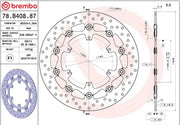 Brembo BRAKE ROTOR FLOATING SERIE ORO PRIME LINE - Black, Silver, Stainless Steel, Two Piece (Floating) - 78B40887