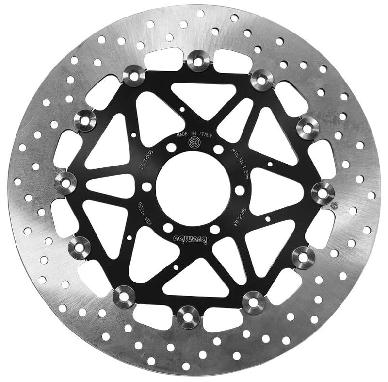 Brembo BRAKE ROTOR FLOATING SERIE ORO PRIME LINE - Black, Silver, Stainless Steel, Two Piece (Floating) - 78B40888