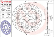 Brembo BRAKE ROTOR FLOATING SERIE ORO PRIME LINE - Black, Silver, Stainless Steel, Two Piece (Floating) - 78B40888