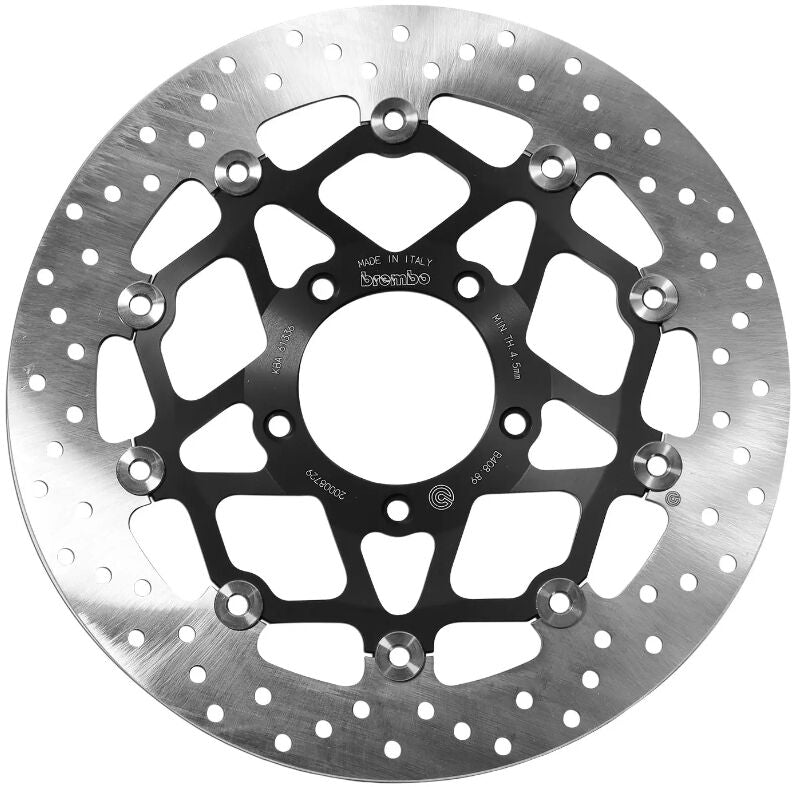 Brembo BRAKE ROTOR FLOATING SERIE ORO PRIME LINE - Black, Silver, Stainless Steel, Two Piece (Floating) - 78B40889