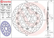 Brembo BRAKE ROTOR FLOATING SERIE ORO PRIME LINE - Black, Silver, Stainless Steel, Two Piece (Floating) - 78B40890